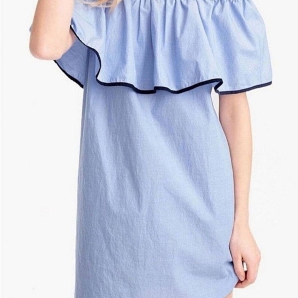 J. Crew Light Blue Ruffle Dress